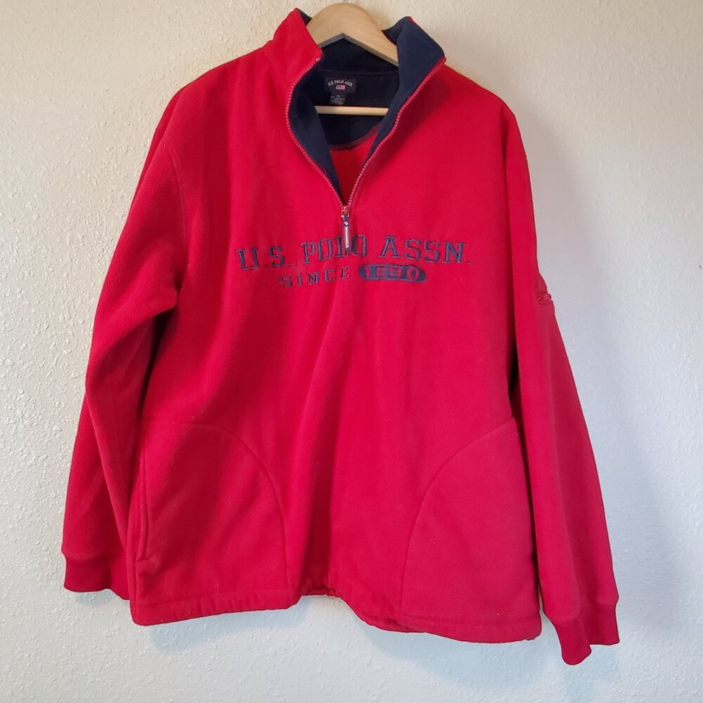 US Polo quarter zip polar fleece sweat shirt. size XL